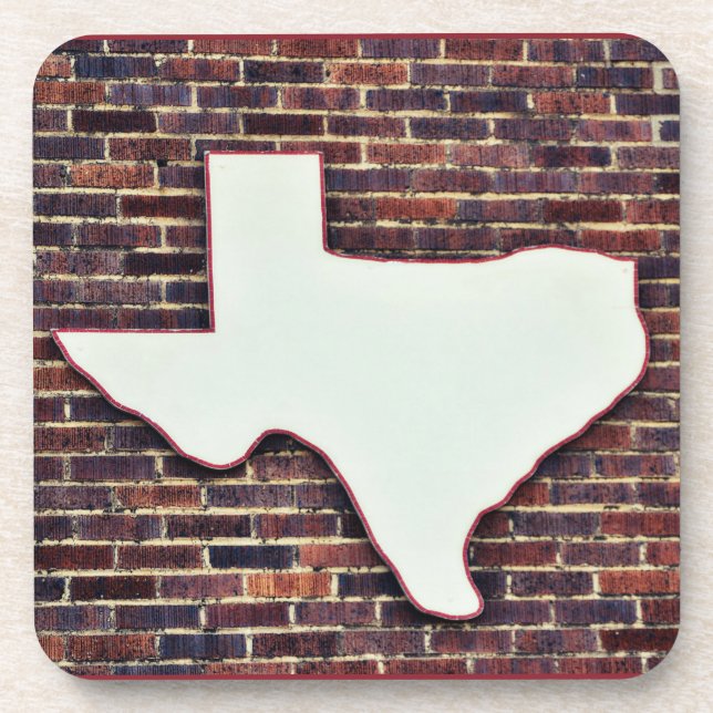 Posavasos Texas State on a Brick Wall Coaster Set (Frente)