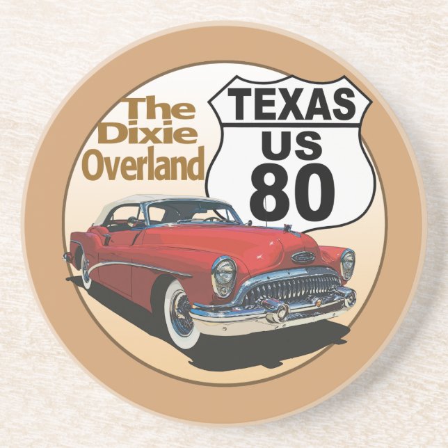 Posavasos Texas US Route 80 - The Dixie Overland (Frente)