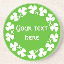 Posavasos Texto de adición de borde de rocas de color blanco