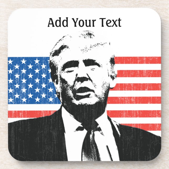 Posavasos Texto del personalizado de la bandera americana de (Frente)