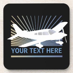 Posavasos Texto del personalizar - aeroplano del ala baja