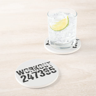 Posavasos Texto desgastado y raspado Workout 247365 negro