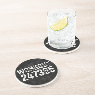 Posavasos Texto desgastado y raspado Workout 247365 vintage