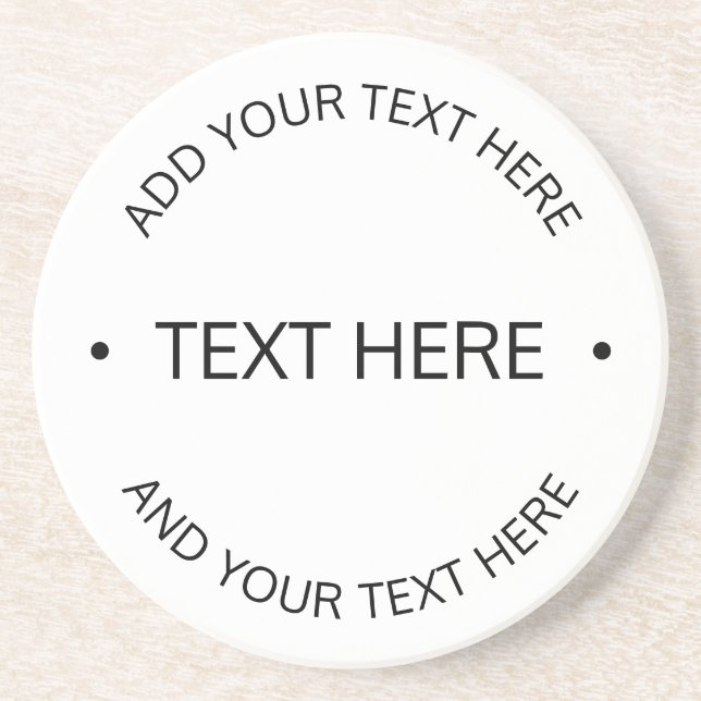 Posavasos Texto editable simple moderno | Blanco y negro (Frente)