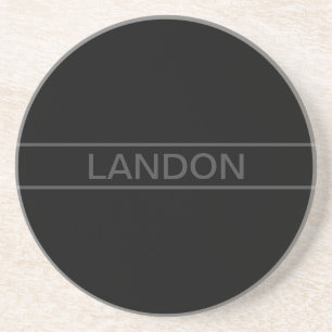 Posavasos Texto personalizable Negro moderno en negrita y
