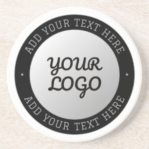 Posavasos Texto personalizable y logotipo Gradiente gris