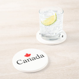 Posavasos Texto personalizado de Canadá con hojas de arce ro