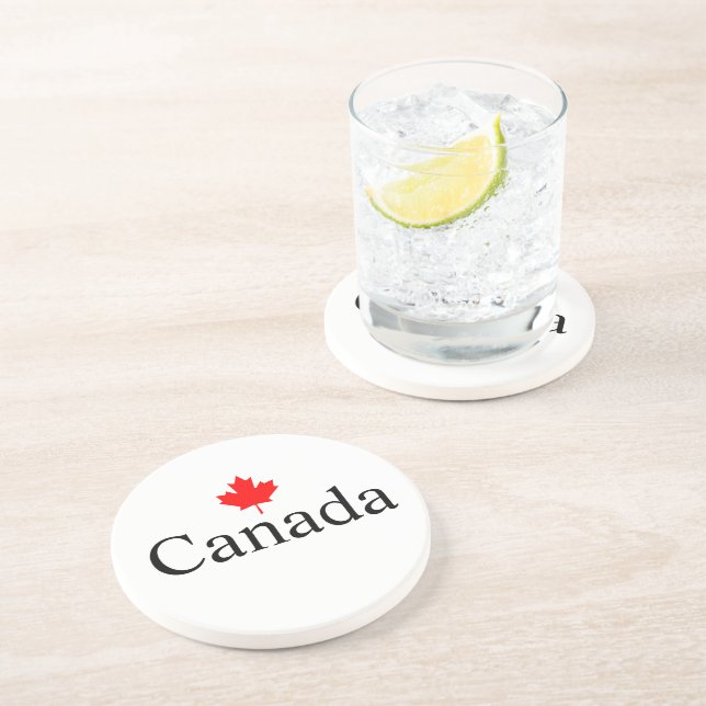 Posavasos Texto personalizado de Canadá con hojas de arce ro (Lado)