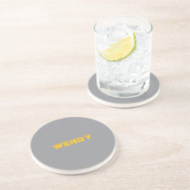 Posavasos Texto personalizado desvanecido en amarillo sobre 