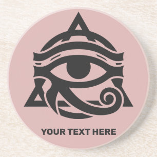 Posavasos Texto personalizado y el ojo de color de Horus