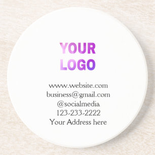 Posavasos texto simple mínimo agregue su logotipo/diseño aqu