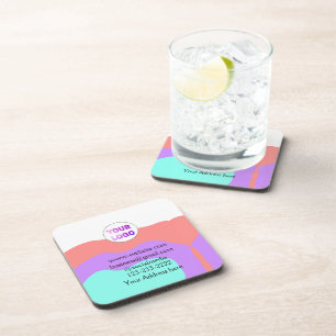 Posavasos texto simple mínimo agregue su logotipo/diseño aqu