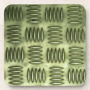 Posavasos Textura a cuadros metalizado del suelo del acero