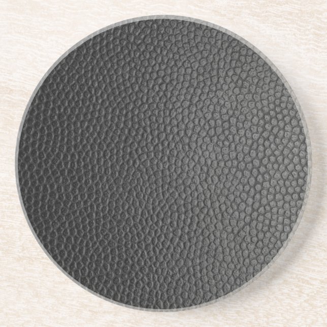 Posavasos Textura de cuero negro (Frente)