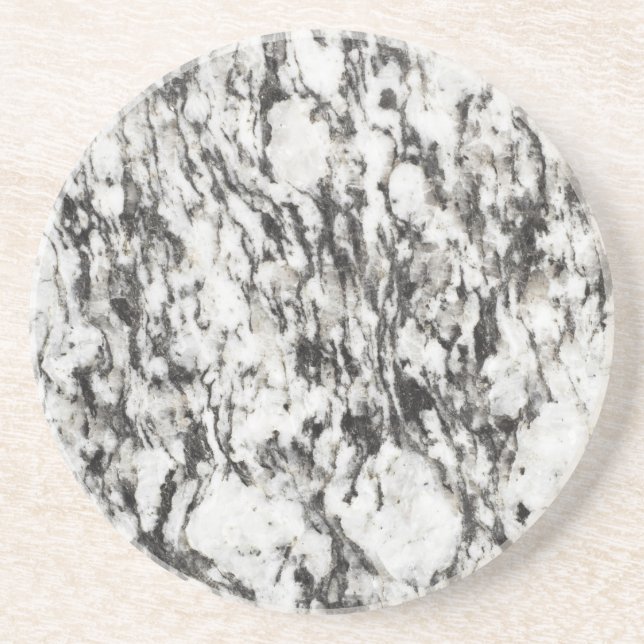 Posavasos Textura de granito | Fondo de mármol negro (Frente)