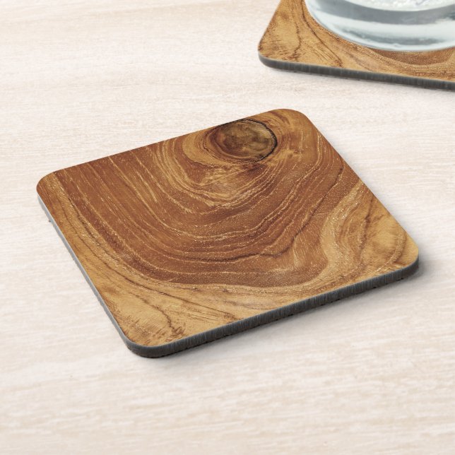 Posavasos Textura de madera de teca rústica de madera Foto d (Lado Izquierdo)