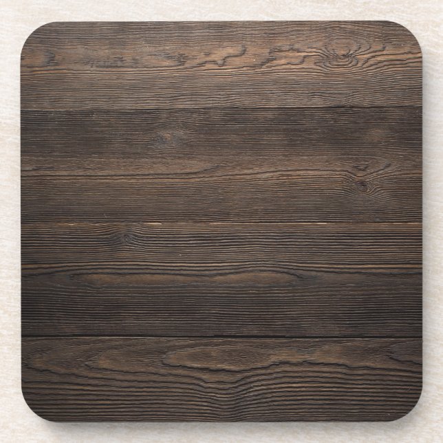 Posavasos Textura DE MADERA rústica de la MIRADA del marrón (Frente)
