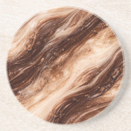Posavasos Textura de mármol de batido de chocolate