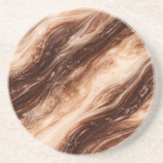 Posavasos Textura de mármol de batido de chocolate