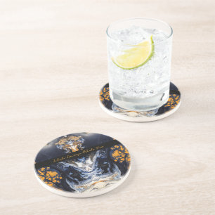 Posavasos Textura de oro y mármol Purpurina Esculpidos Seren