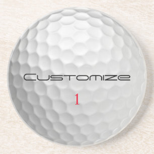 Posavasos Textura de pelota de golf blanca con hoyuelos Nomb