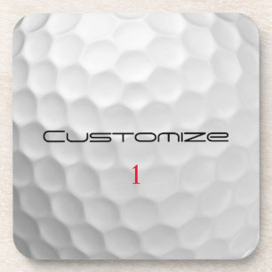 Posavasos Textura de pelota de golf blanca con hoyuelos Nomb