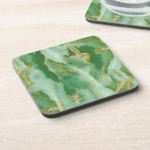 Posavasos Textura de piedra blanca y verde
