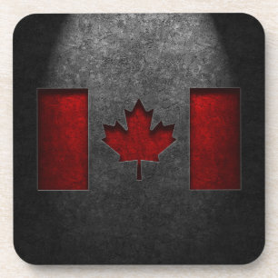 Posavasos Textura de piedra de la bandera de Canadá