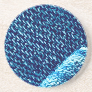 Posavasos Textura de tela vaquera azul en primer plano