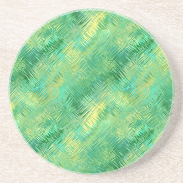 Posavasos Textura de vidrio verde esmeralda (Frente)