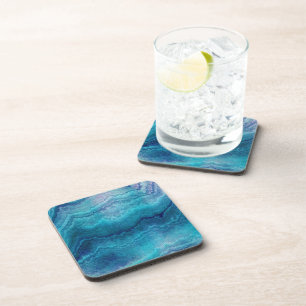 Posavasos Textura del árido verde del Mar Azul