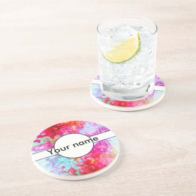 Posavasos Textura roja rosa (Lado)