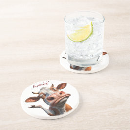 Posavasos The Silly Cow - "¿En serio?" Diseño de comillas di