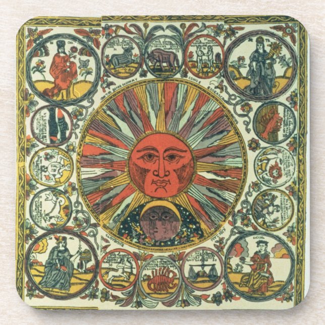 Posavasos The Sun y el zodiaco, ruso, fin del siglo XVIII (Frente)