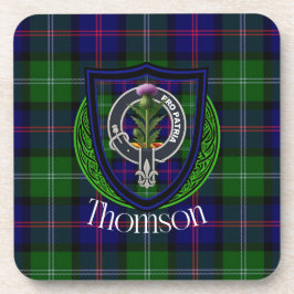 Posavasos Thomson Scottish Clan Tartan & Crest