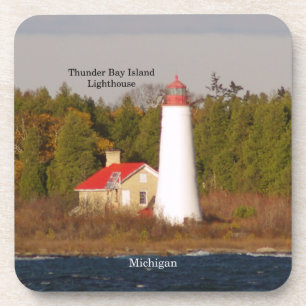 Posavasos Thunder Bay Island Lighthouse 6 ruedas de plástico
