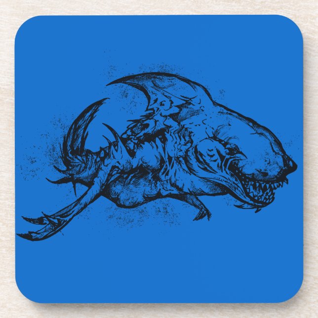 Posavasos Tiburón malo en negro (Frente)