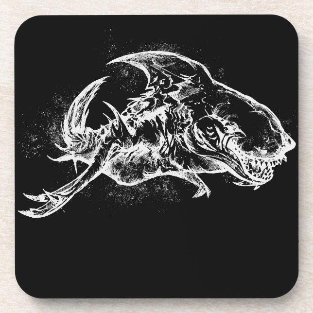 Posavasos Tiburón malvado en blanco (Frente)