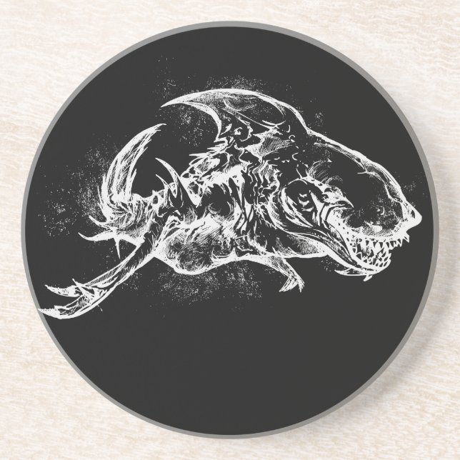 Posavasos Tiburón malvado en blanco (Frente)