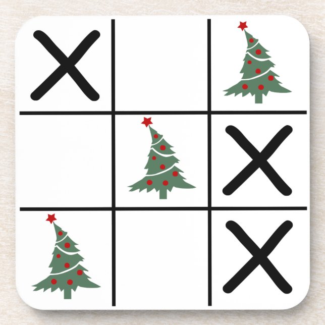 Posavasos Tic Tac Toe de Navidad (Frente)