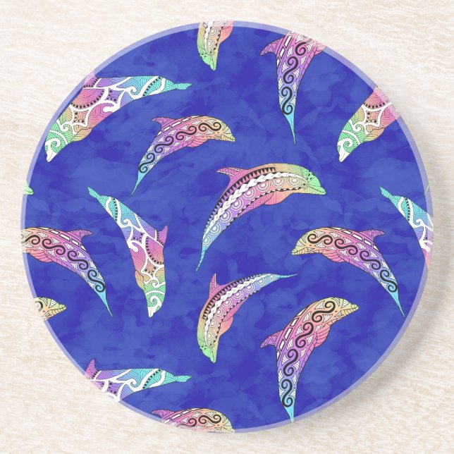 Posavasos Tie Dye Marine Animals Dolphins Marlins (Frente)