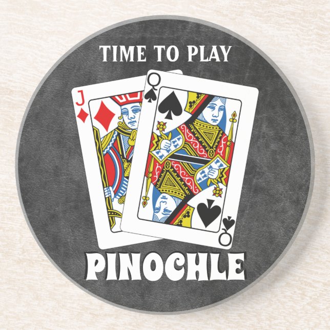 Posavasos Tiempo de jugar a Pinochle (Frente)