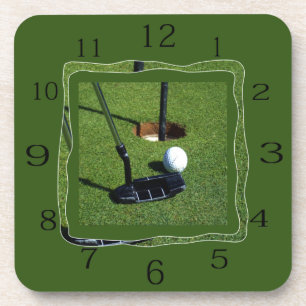 Posavasos Tiempo de Oreloj de Golf,