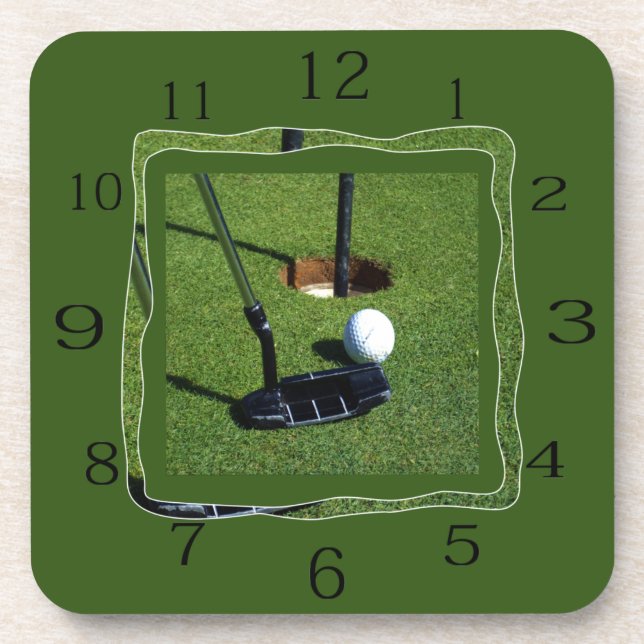Posavasos Tiempo de Oreloj de Golf, (Frente)