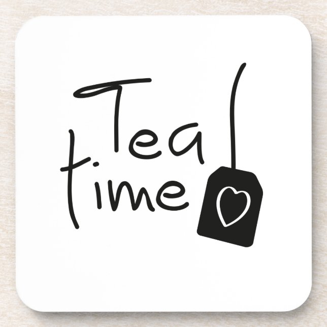 Posavasos Tiempo de té eslogan - theetijd. kopje el borracho (Frente)