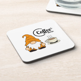 Posavasos Tiempo del café con un Gnome en un