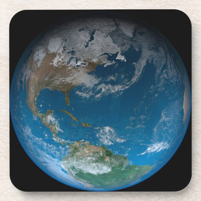 Posavasos Tierra Completa Con América Del Norte Y Del Sur. (Frente)