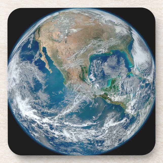 Posavasos Tierra Completa Que Muestra América Del Norte Y Mé (Frente)