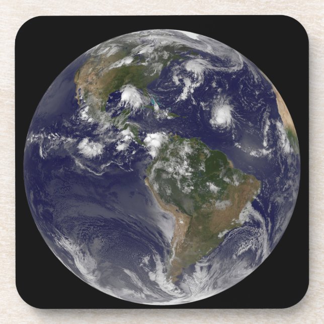 Posavasos Tierra Completa Que Muestra Tormentas Tropicales E (Frente)