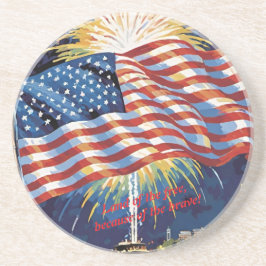 Posavasos Tierra de LIBRES... Bandera estadounidense